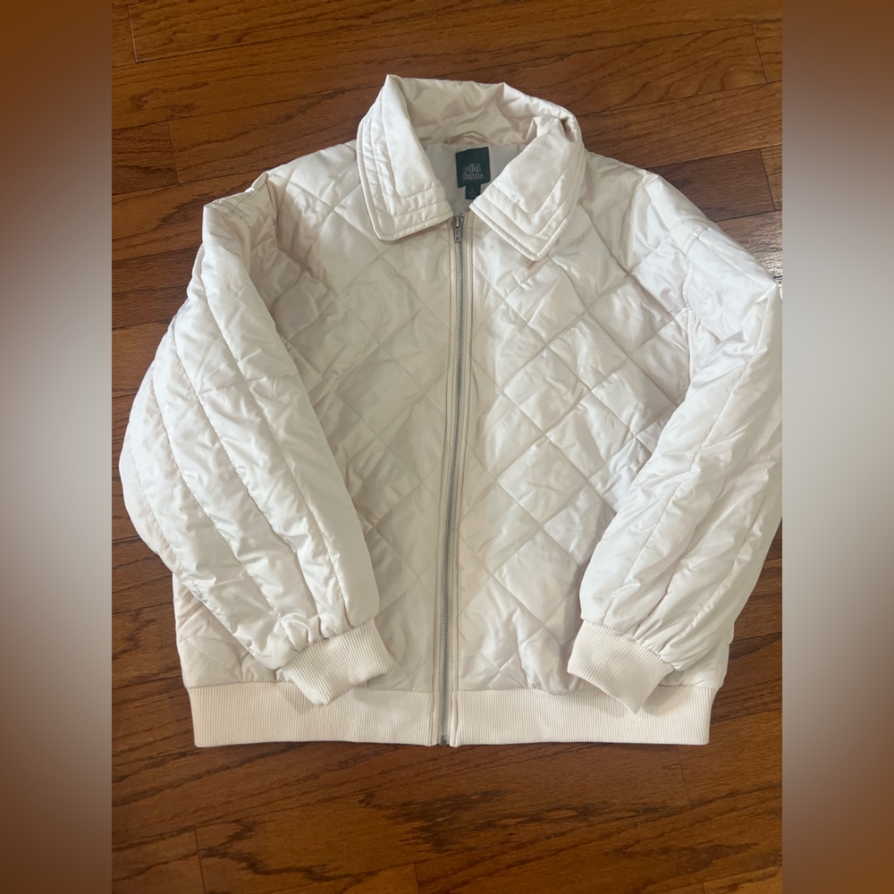 Wild Fable Off-White Quilted Jacket